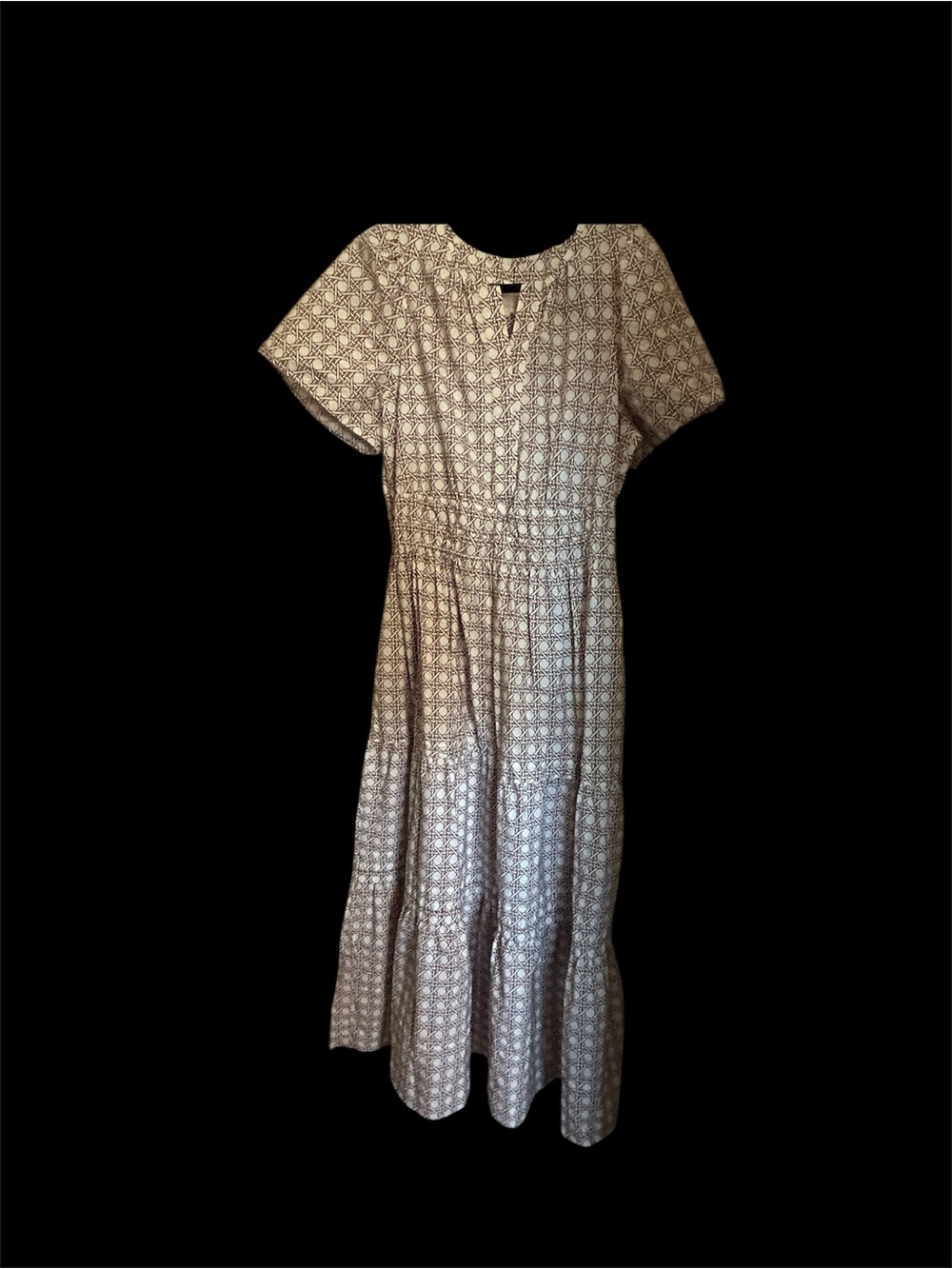 ANTHROPOLOGIE BROOKS BROTHERS PATTERNED MIDI DRESS